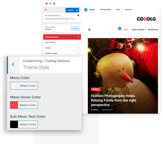Coblog 7 Customizer Options