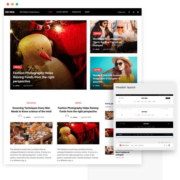 Coblog 6 Header Variations