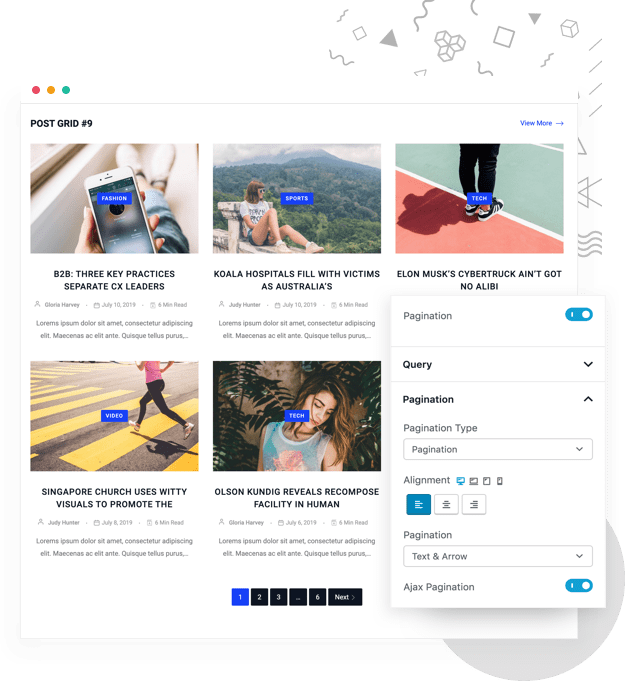 PostX - Gutenberg Post Blocks 8 Gutenberg Post Pagination