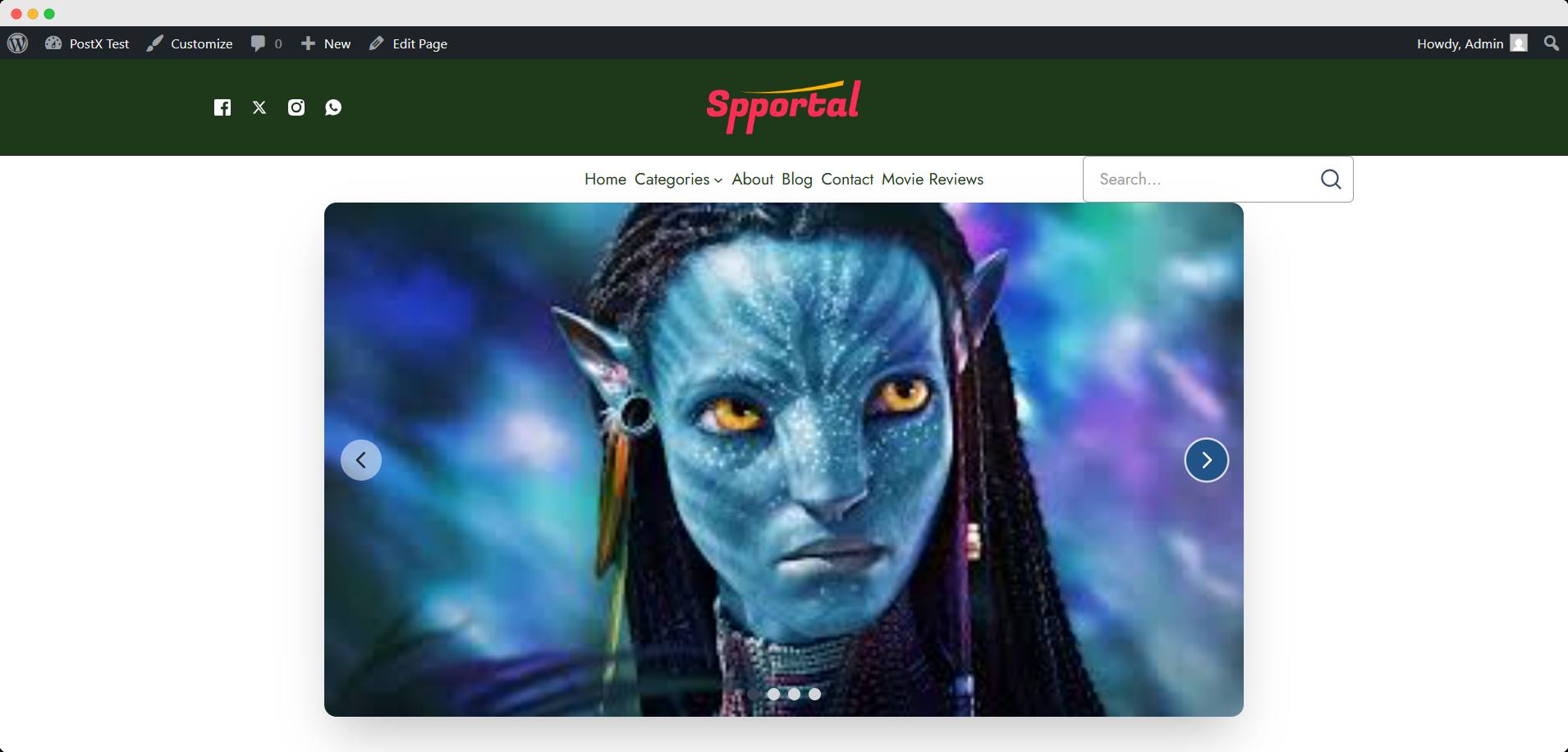 homepage slider with coding