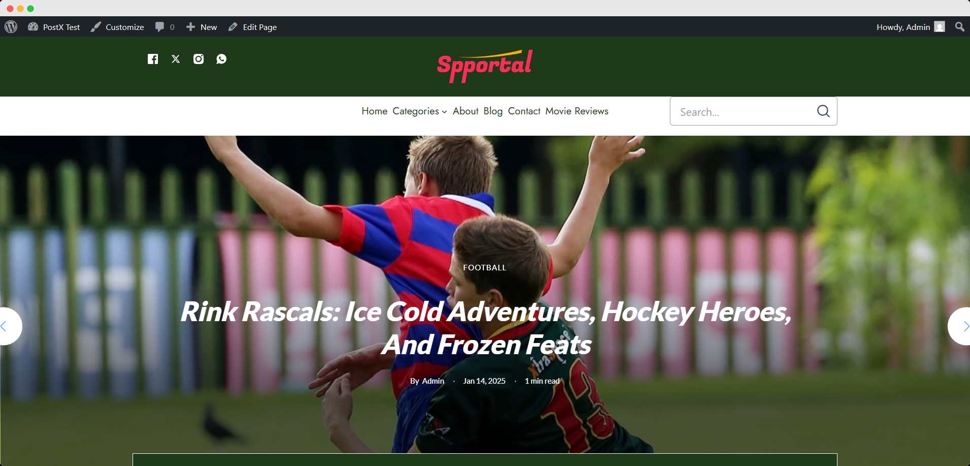 homepage slider with postx