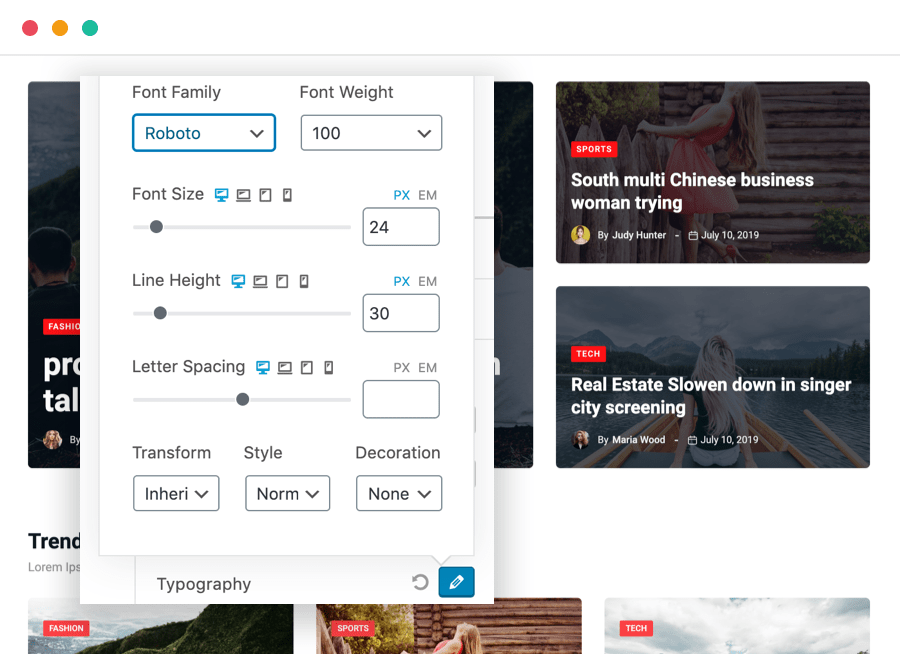 Pro Features 11 Gutenberg Typography