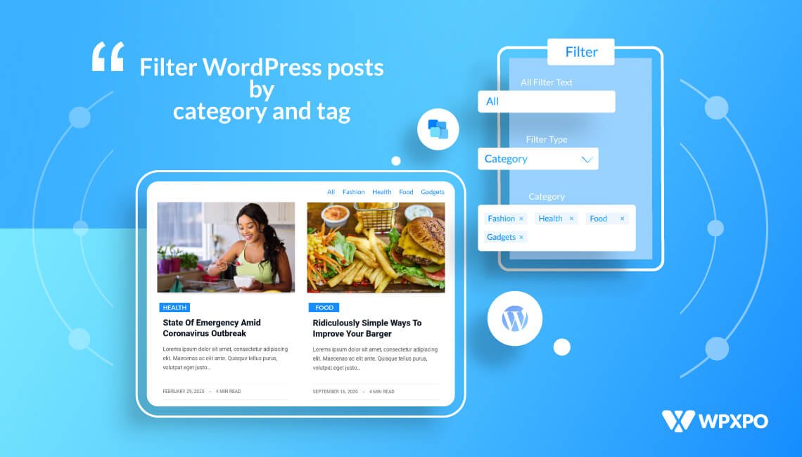 WordPress Filter Posts by and Tag WPXPO