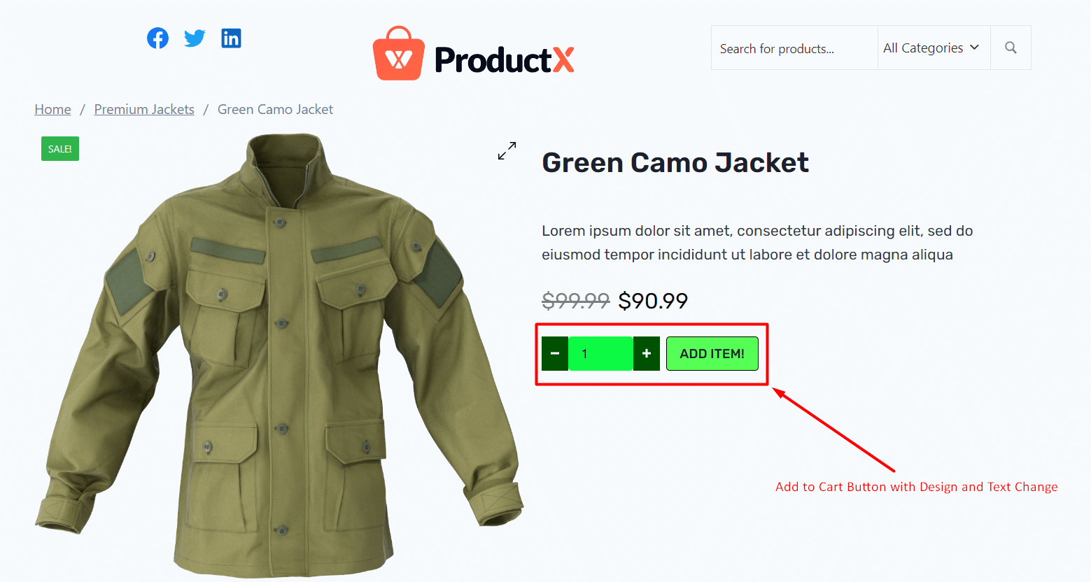 WooCommerce Custom Add to Cart Button Design and Text Change