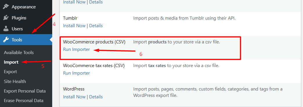 Importing WooCommerce Products
