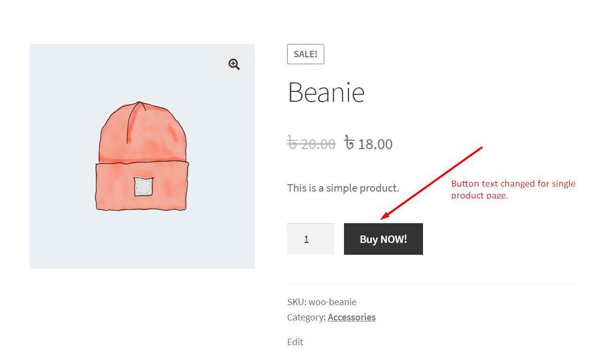 Add to Cart Button Text Change in Single Product Page