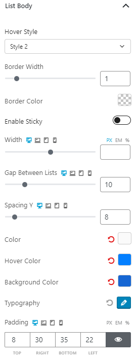 Best Way to add WordPress Table of Contents 9 List Body Settings of Table of Contents