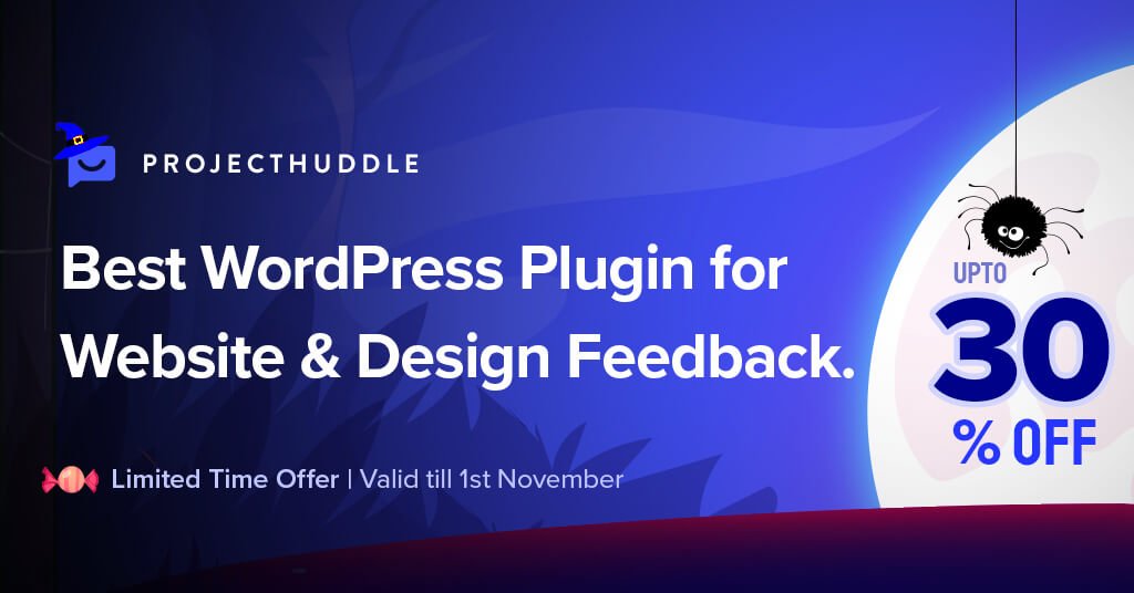 Best Halloween WordPress Sales And Discounts 8 ProjectHuddle-Halloween-Sale-Banner