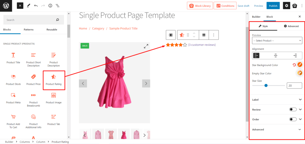 Add and Customize Product Rating Block
