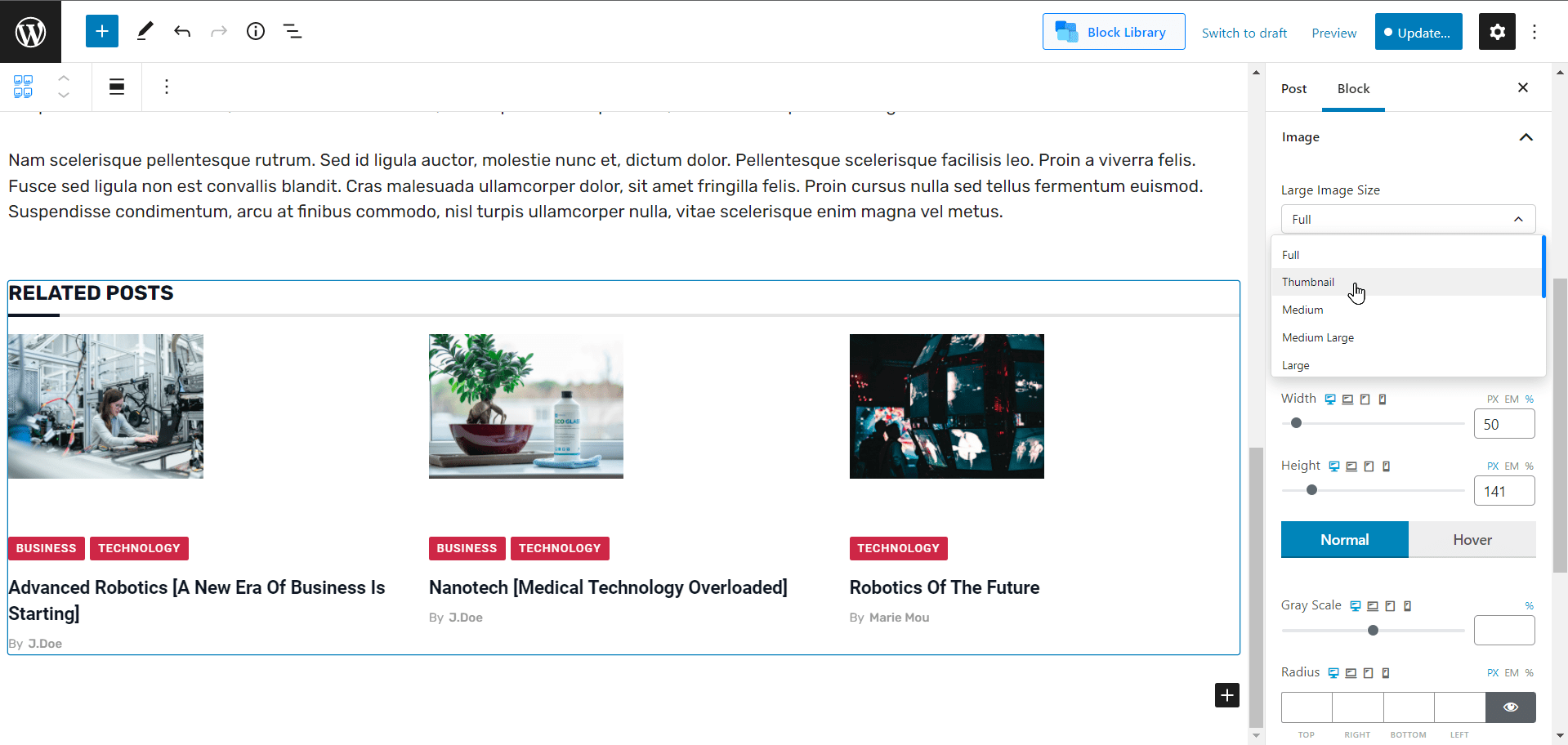 How to Show Related Posts with Thumbnails in WordPress? 5 Showing related posts with thumbnails using the image settings