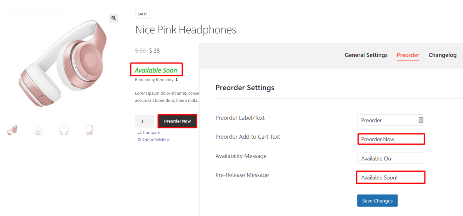 WooCommerce Settings front-end and back-end