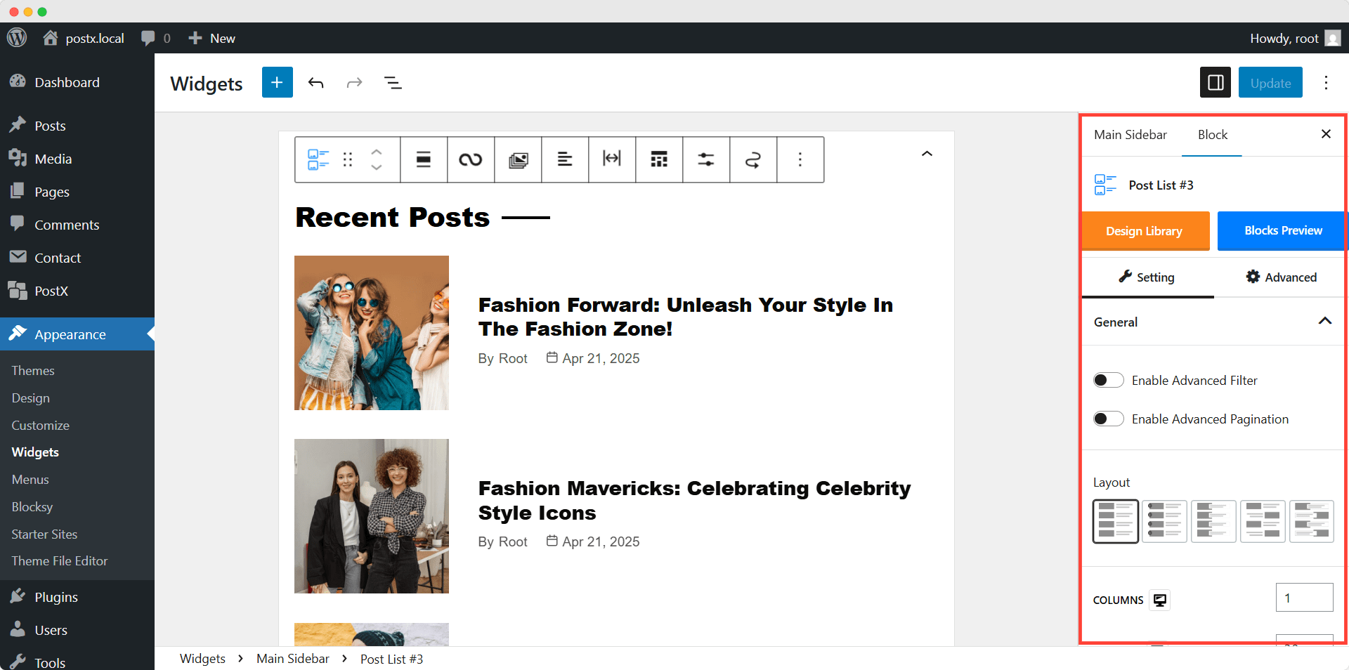 recent post customization