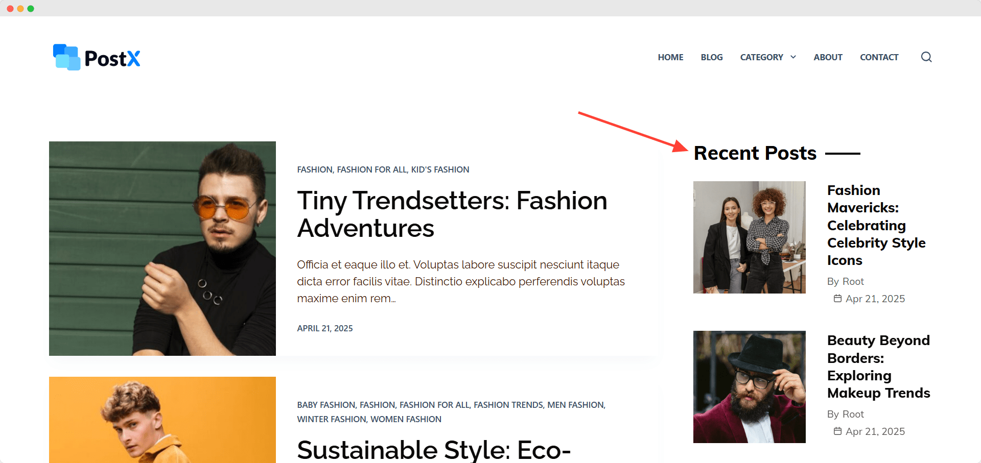 recent posts widget with thumbnails