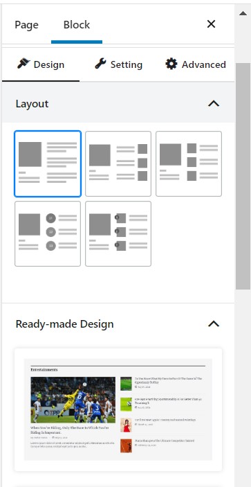 Design Tab