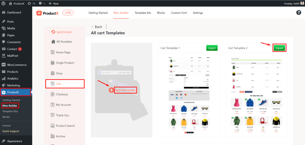 Creating Cart Page with Pre-made Templates