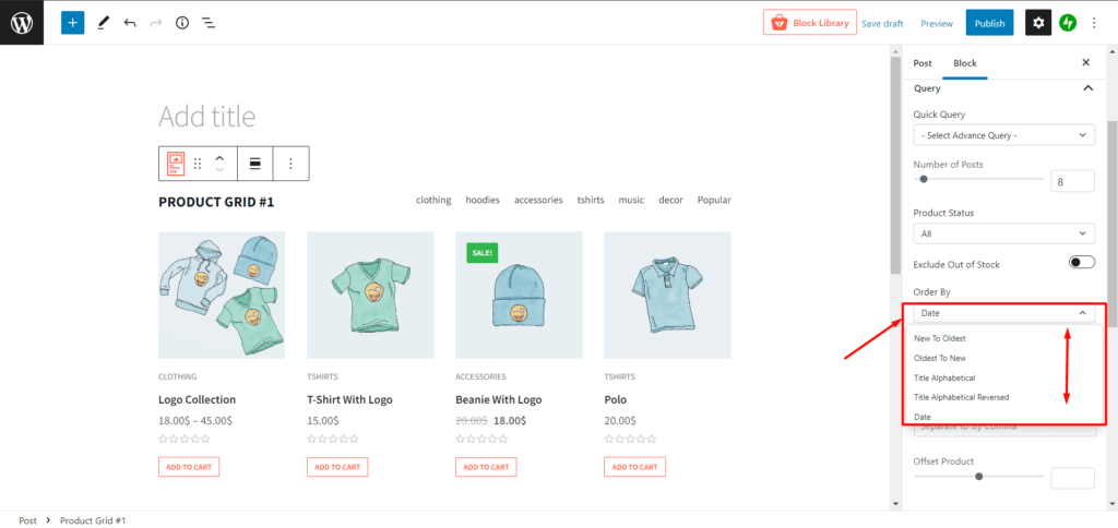 WooCommerce Product Sorting by Order