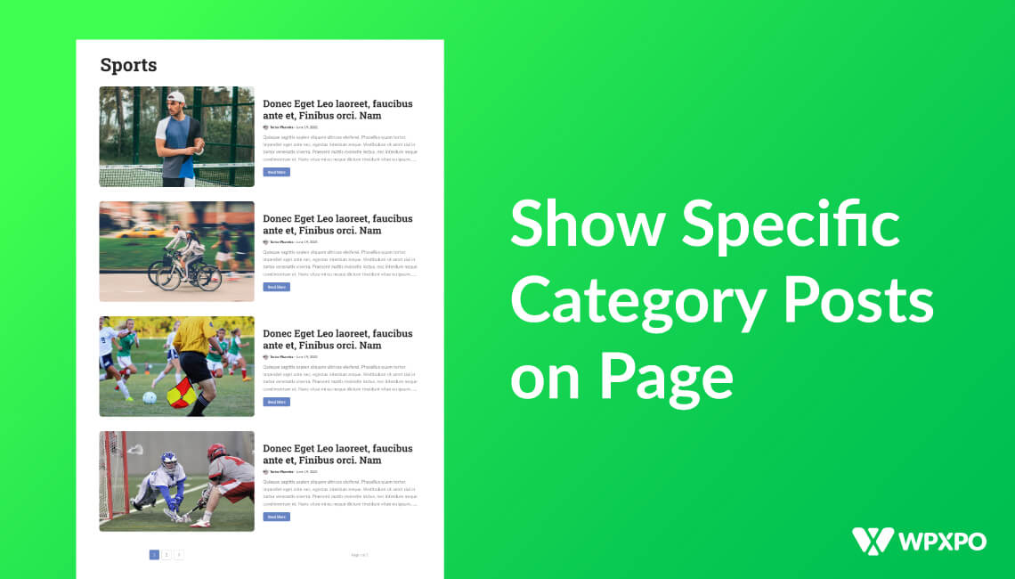 WordPress: Show Specific Category Posts on Page