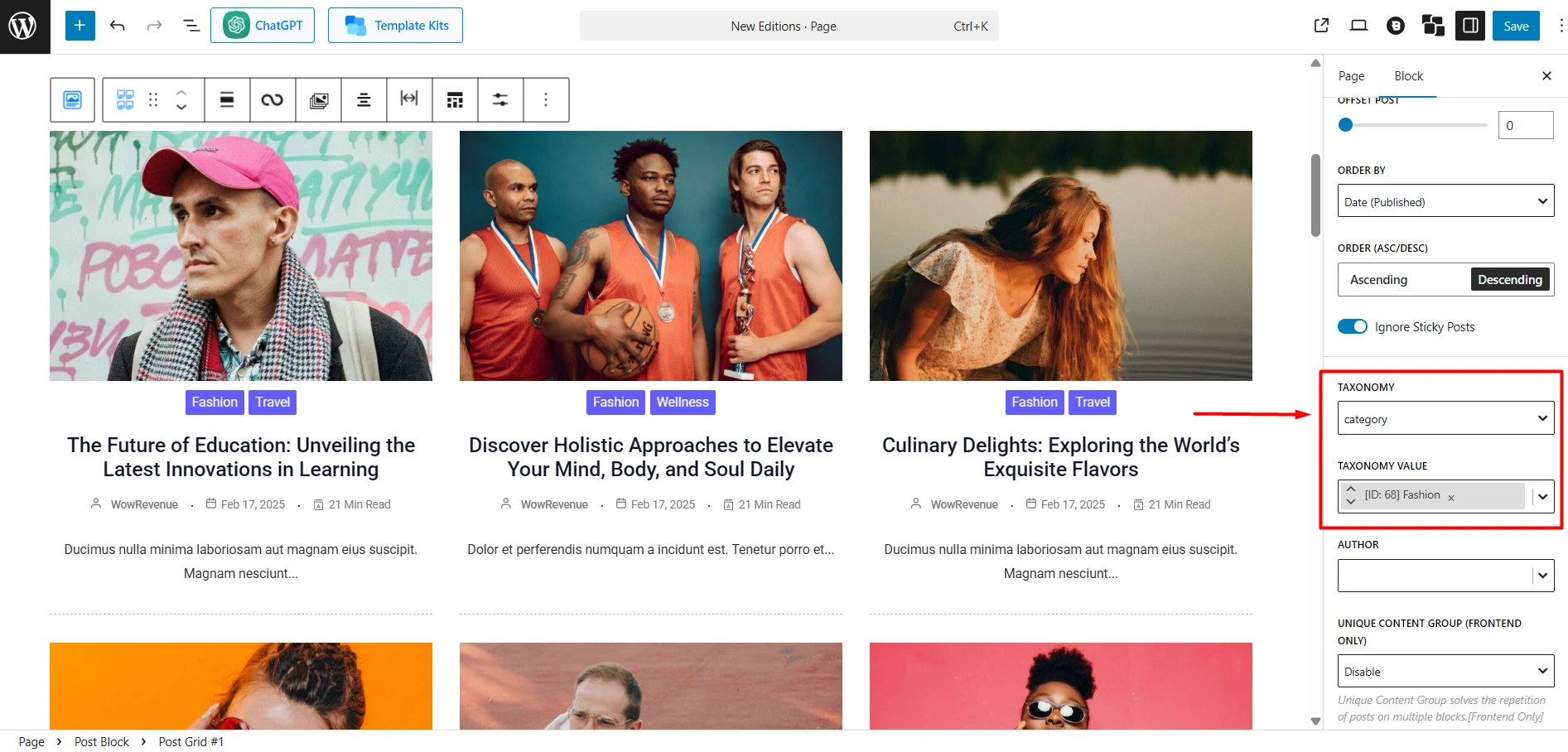 showing random posts for a specific category