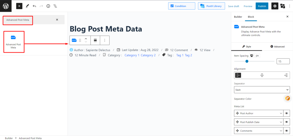 Adding Blog Post Meta Data