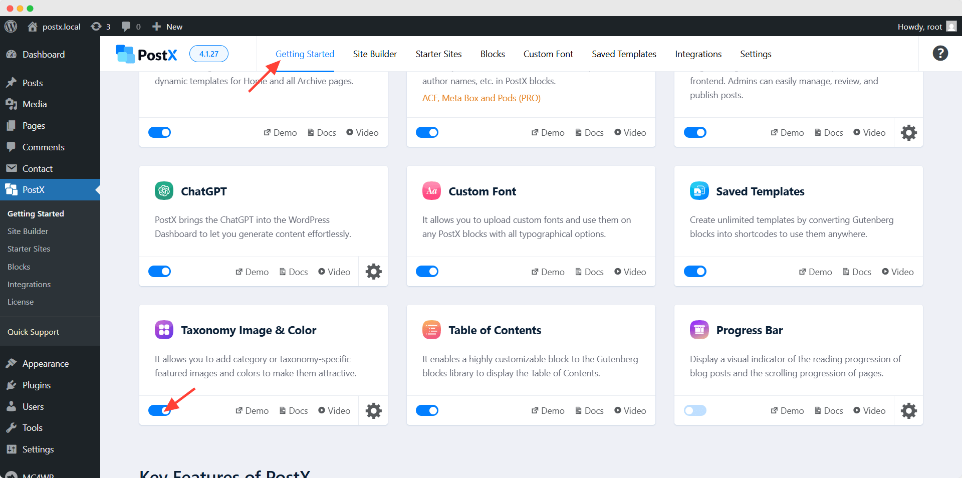 enabling taxonomy addon