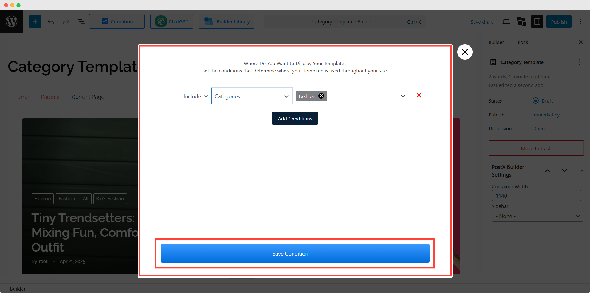selecting condition