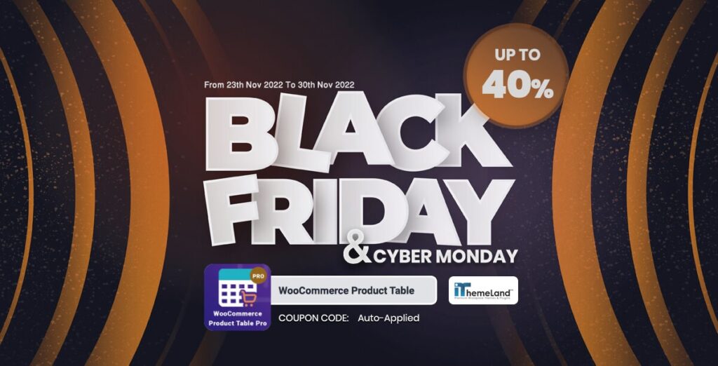 WooCommerce Product Table Pro Black Friday Deals