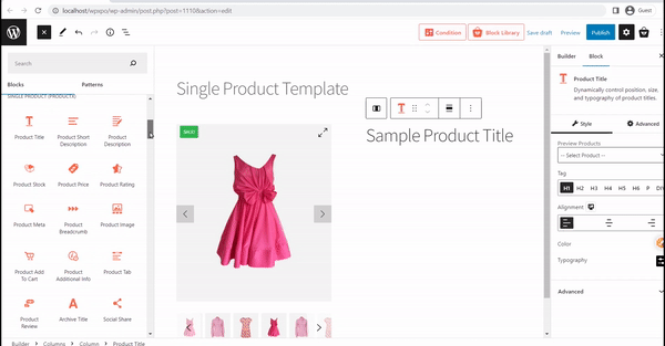 Drag and Drop Product Page Blocks