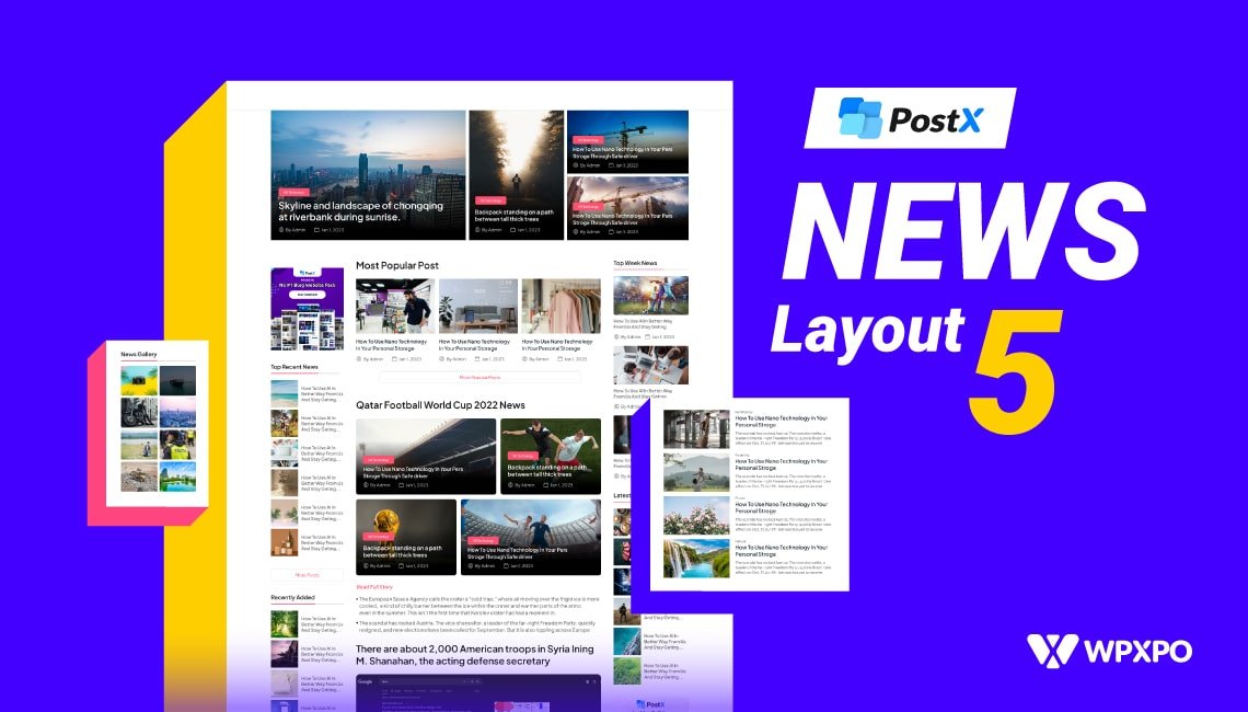 News layout 5: Latest Starter Pack of PostX Brings Unique Vibes