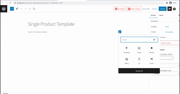 Set Product Page Layout