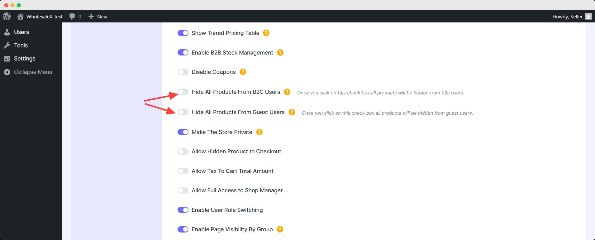 Hide all products from B2C & guest users
