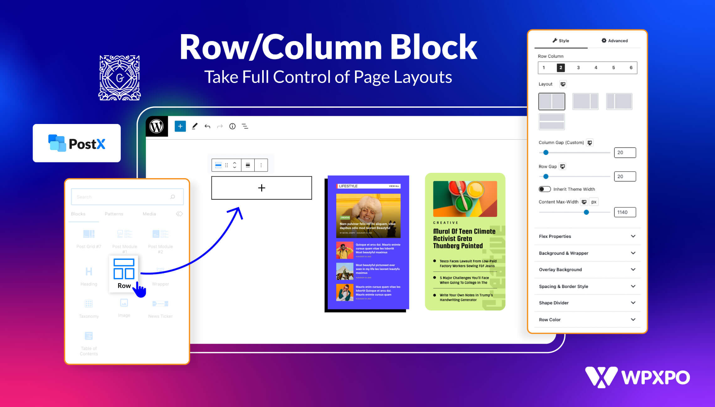 Introducing PostX Row/Column Block: Show Your Contents Perfectly