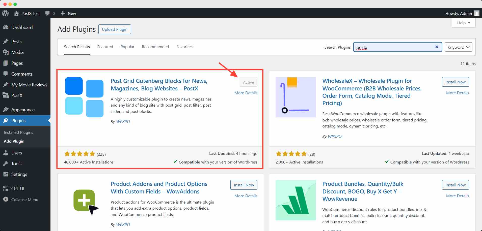 Install and activate postx