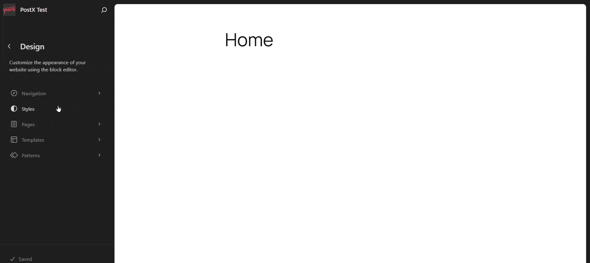 Accessing the Typography Settings