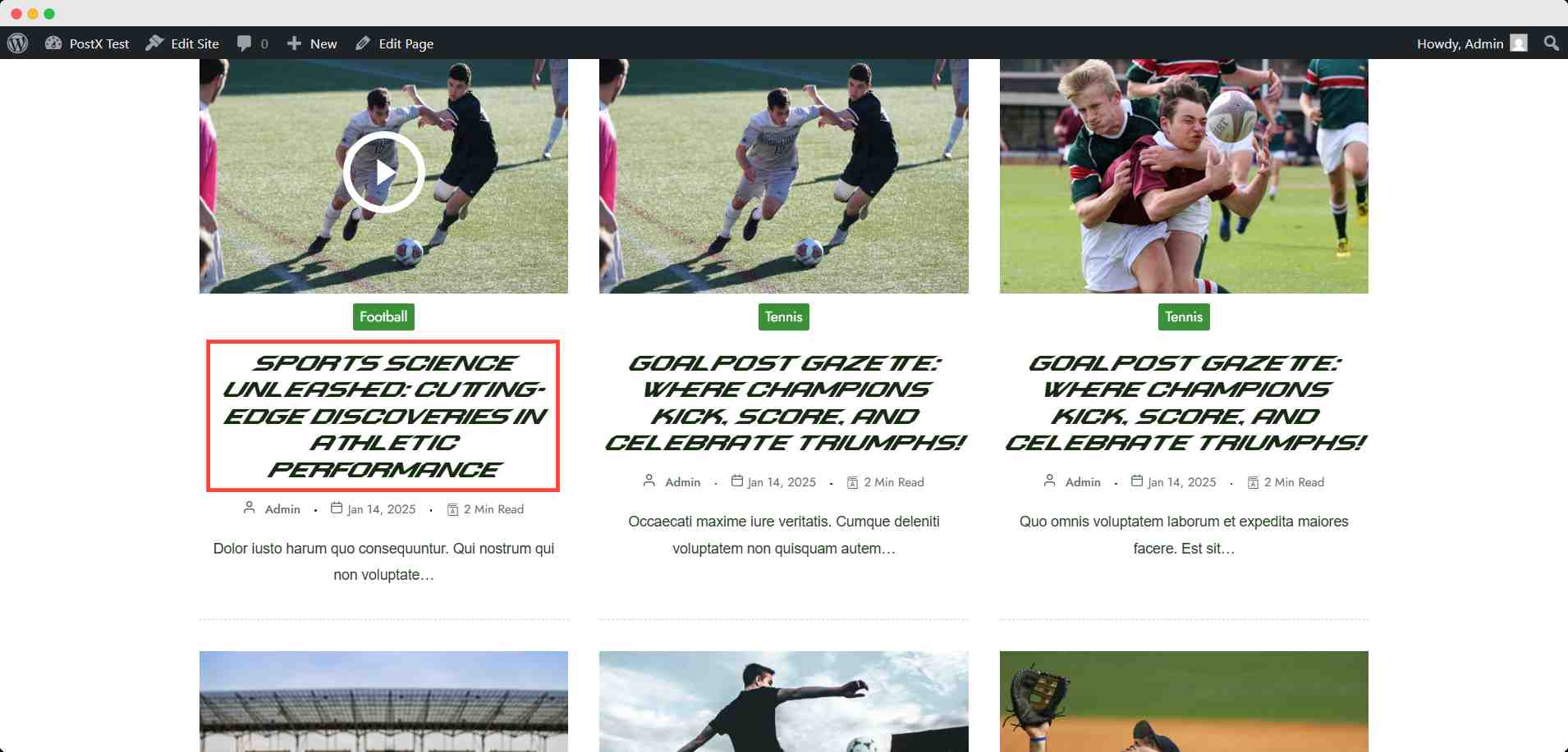 newly added custom font in wordpress with postx
