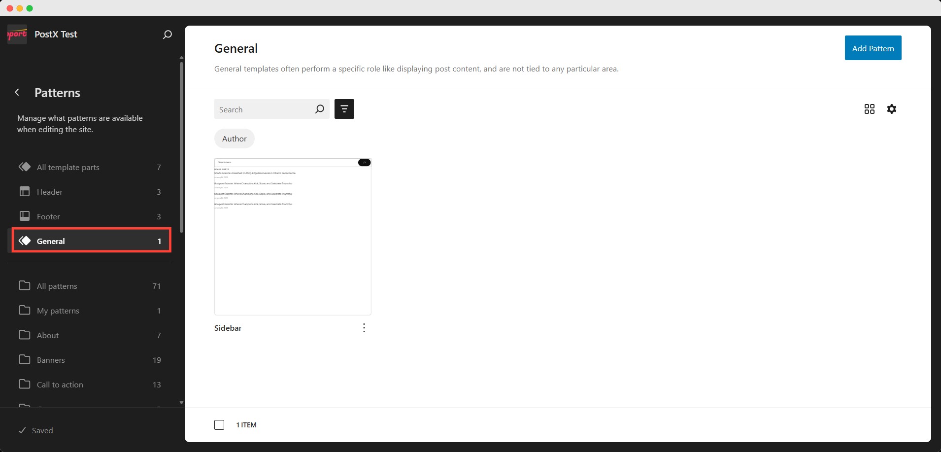 Sidebar pattern
