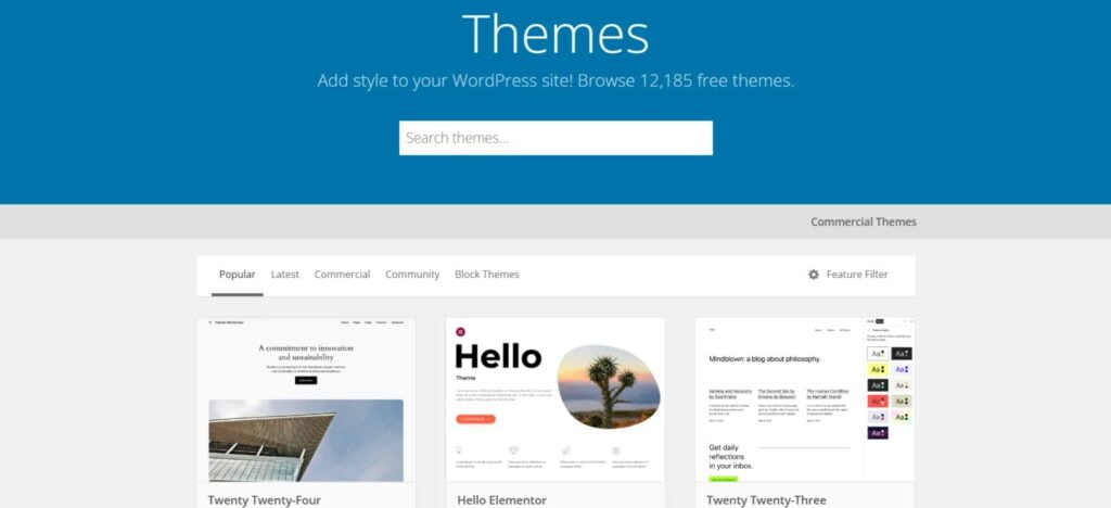 explore WordPress themes