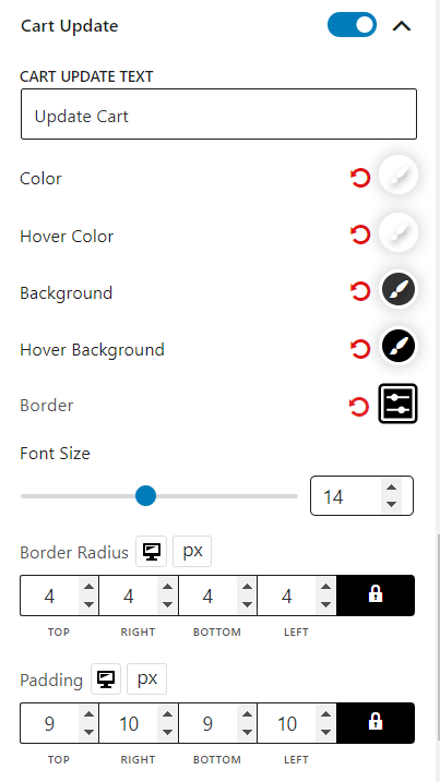 Cart Table Block Cart Update
