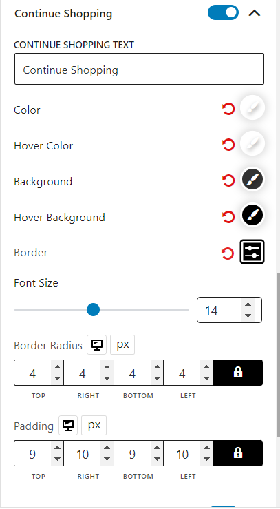 Cart Table Block Continue Shopping
