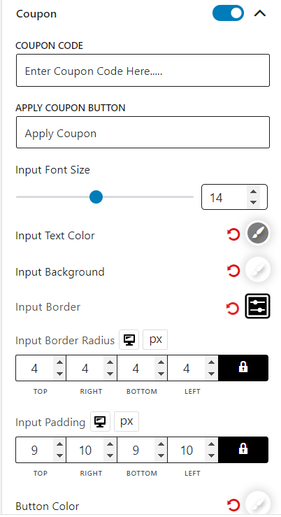 Cart Table Block Coupon