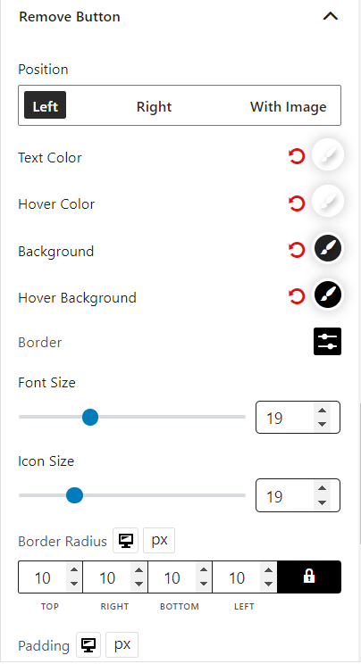 Cart Table Block Remove Button