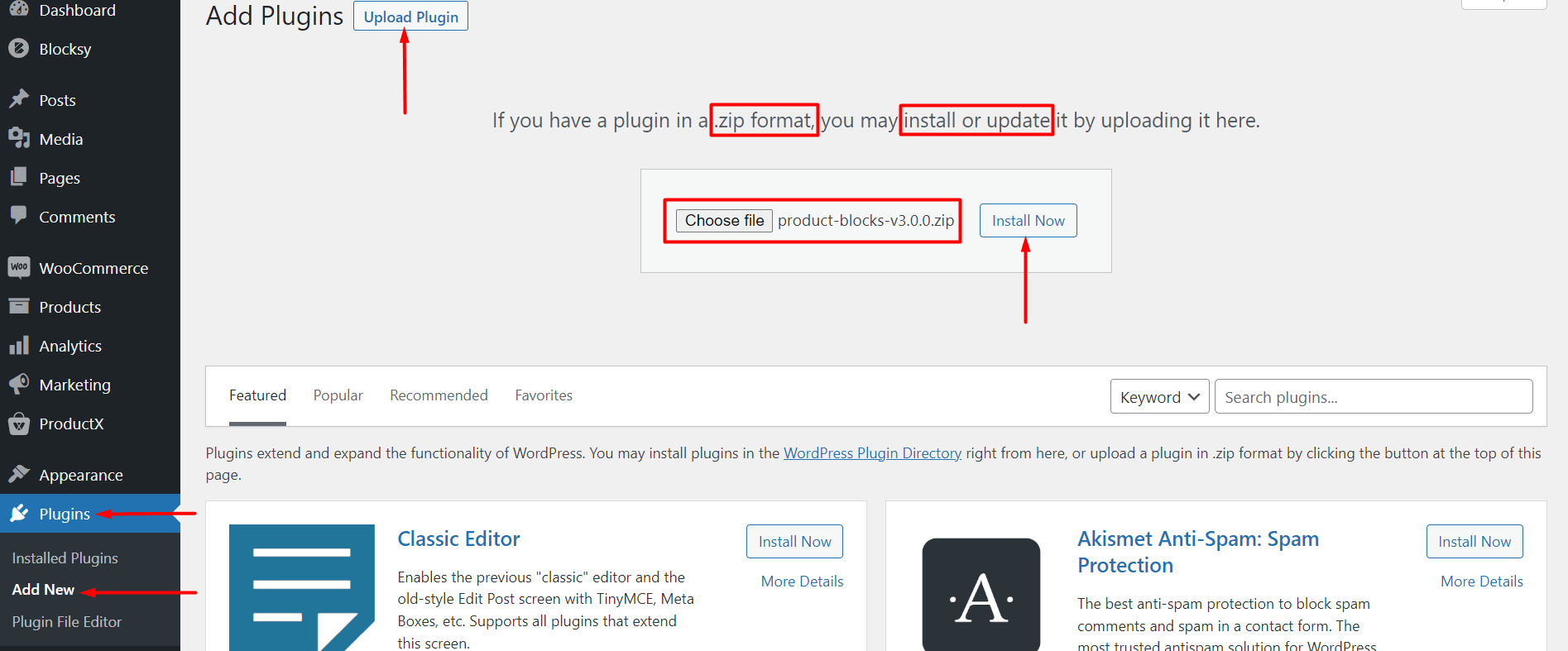 Installing the Pro Version of ProductX WooCommerce Blocks Plugin