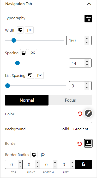 My Account Block Navigation Tab