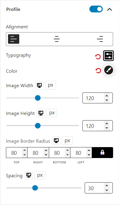 My Account Block Profile