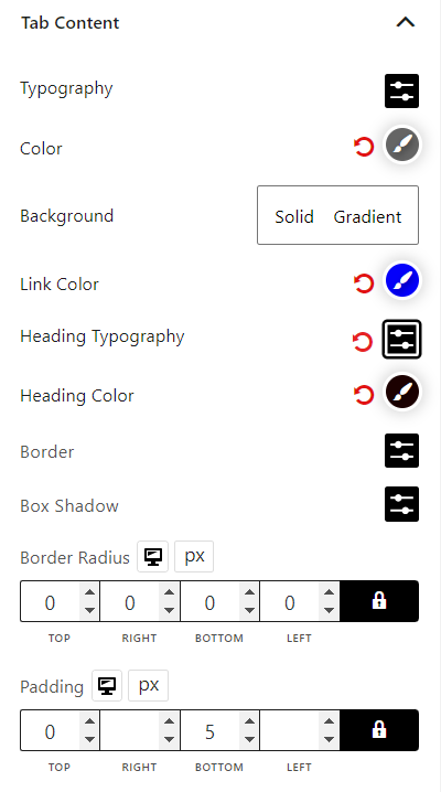 My Account Block Tab Content