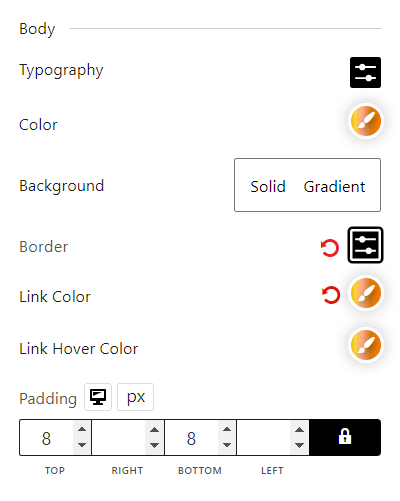 My Account Block Table Body