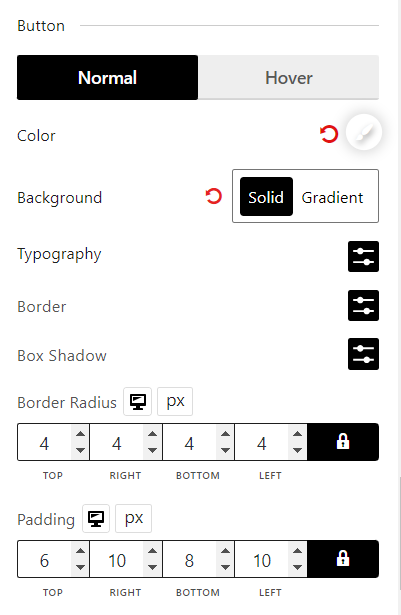 My Account Block Table Button