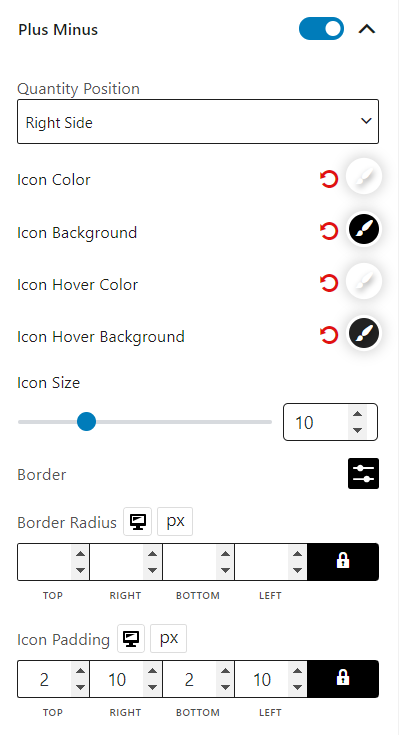 Product Add to Cart Block Plus Minus Settings