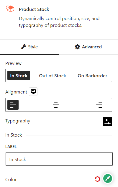 Product Stock General Settings