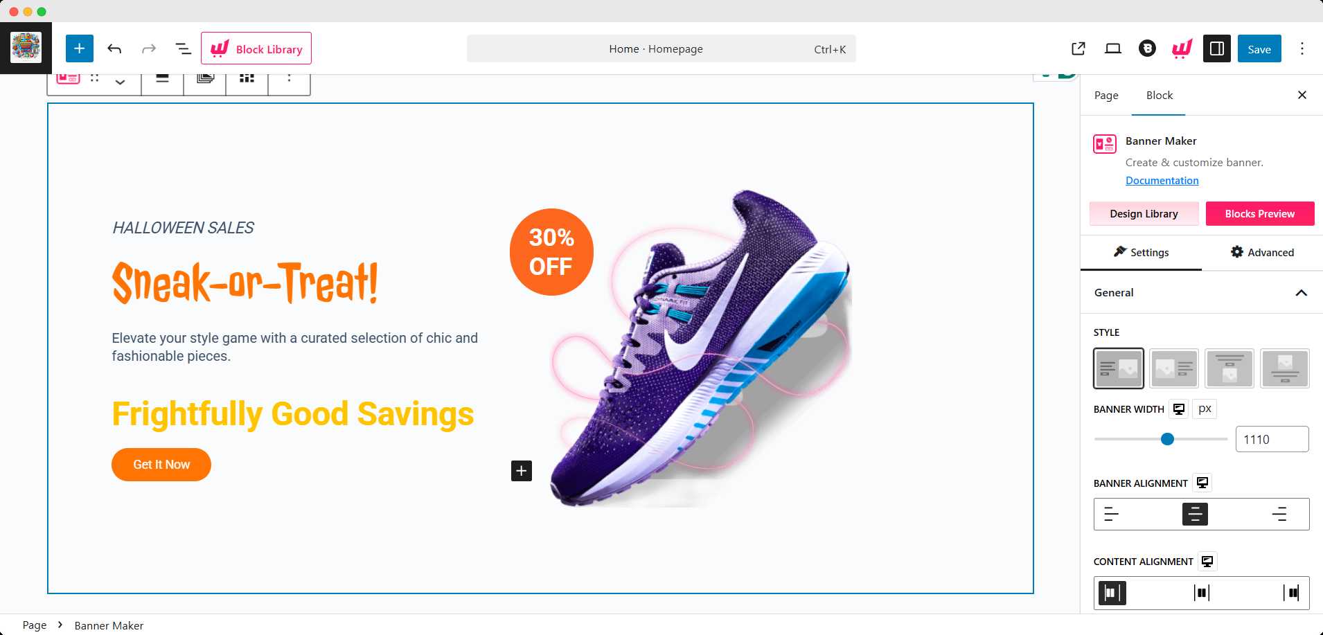 Craft a message and add the banner image
