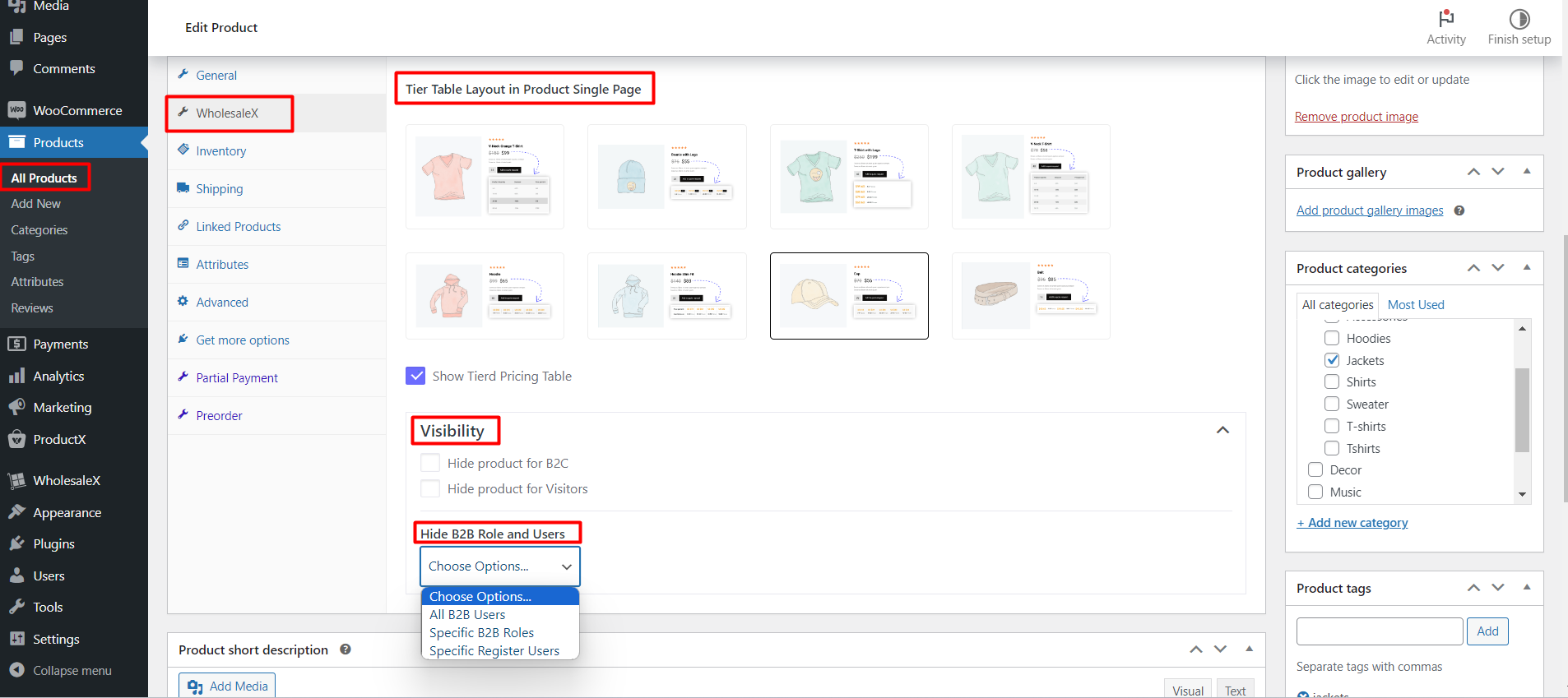 Tiered Pricing Table Layout and Visibility